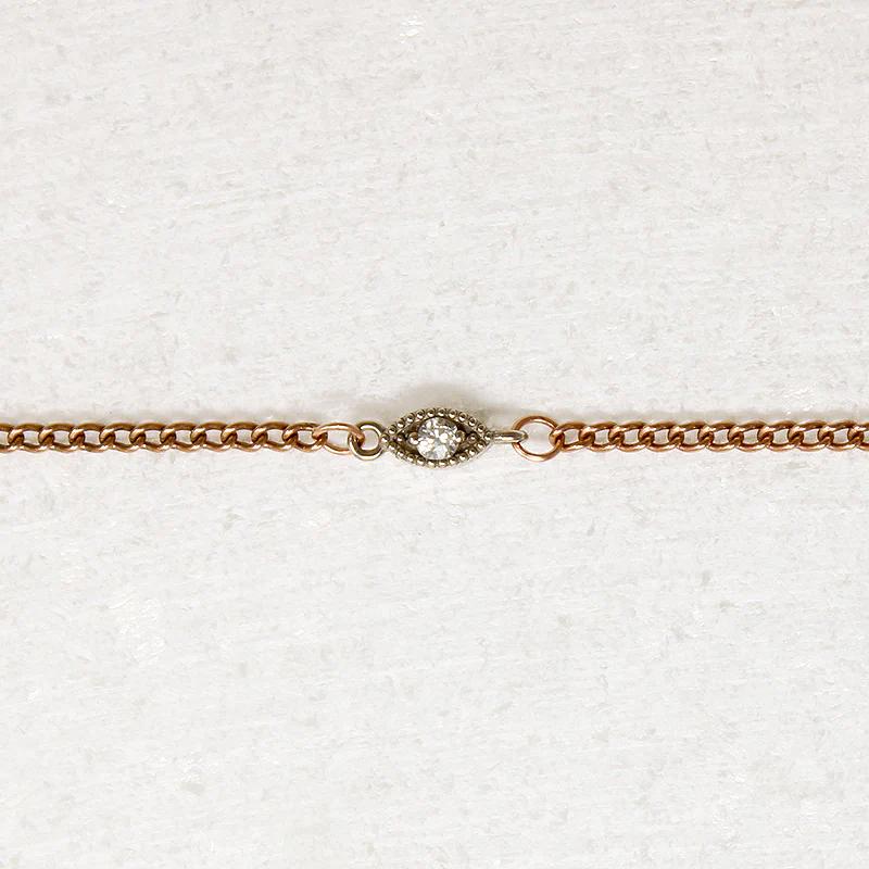 Rosy Gold Curb and Diamond Navette Bracelet by brunet