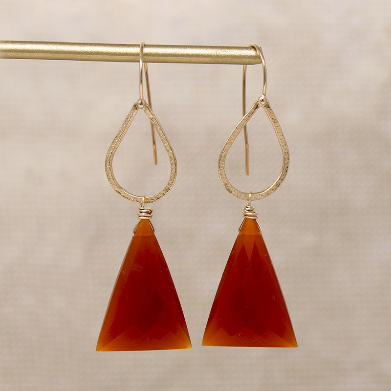 Cairo Gold & Carnelian Earrings by brunet