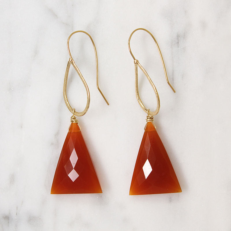 Cairo Gold & Carnelian Earrings by brunet