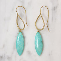 Cairo Turquoise Navettes & Gold Earrings by brunet