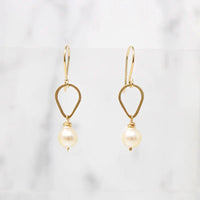 Vintage Pearl & Handmade Gold Detail Earrings by brunet