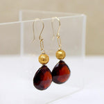 Festive Garnet & Etruscan Revival Gold Bead Earrings by brunet