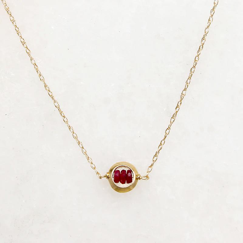 Scarlet Ruby in Gold "O" Necklace by brunet