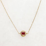 Scarlet Ruby in Gold "O" Necklace by brunet