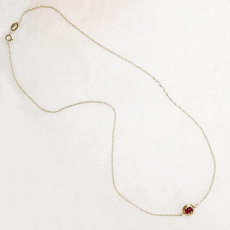Scarlet Ruby in Gold "O" Necklace by brunet