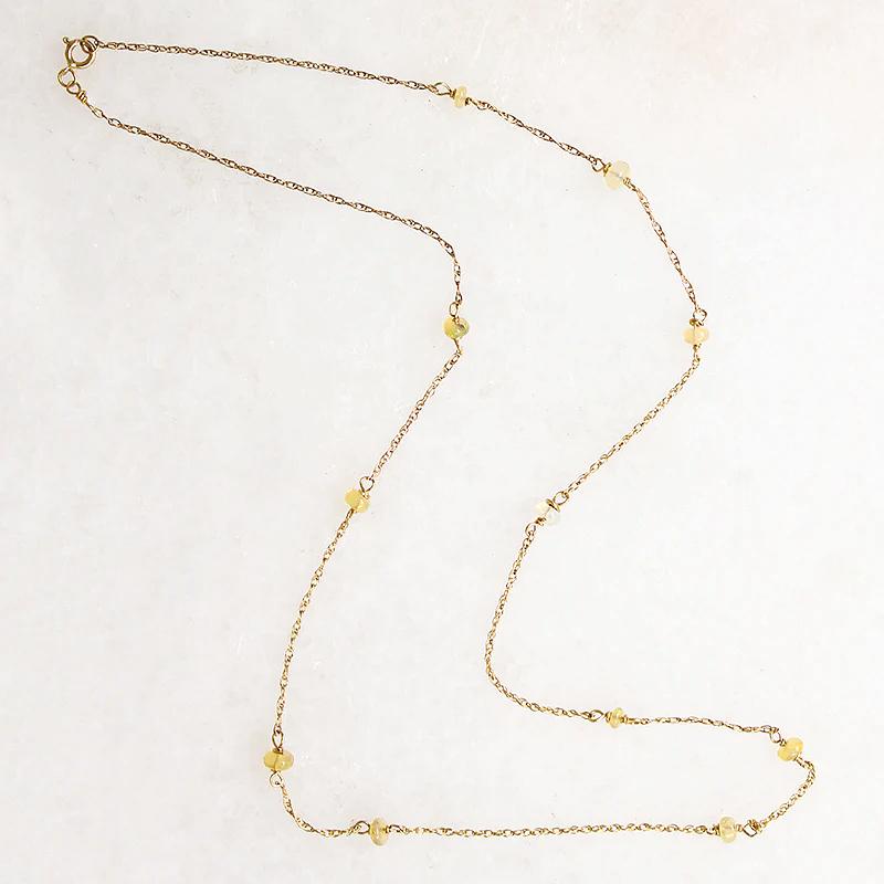 Magical Opal Bead Station Necklace by brunet