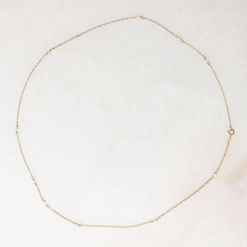 Tiny Pearl Stations Necklace by brunet