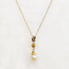 Pearl & Vintage Gold Drop Necklace by brunet