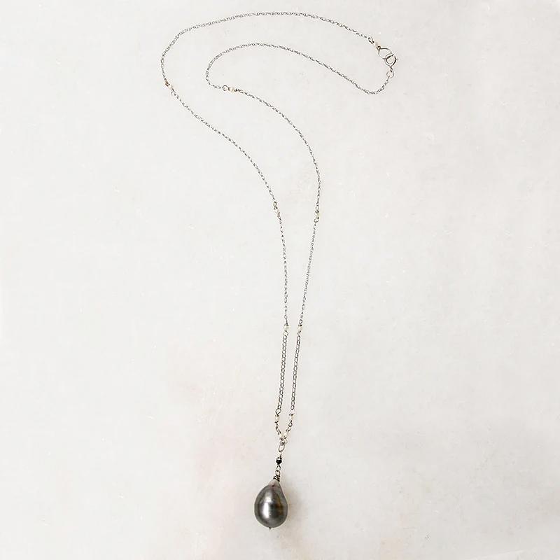 Tahitian Pearl & Black Diamond Necklace by brunet