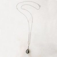 Tahitian Pearl & Black Diamond Necklace by brunet