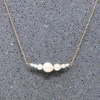 Glowing Pearl & Gold Arc Necklace by brunet