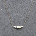 Glowing Pearl & Gold Arc Necklace by brunet