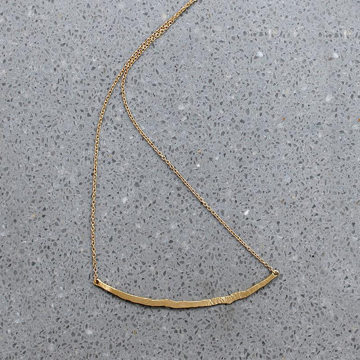 Hand Forged Gold Bar Necklace by brunet