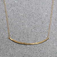 Hand Forged Gold Bar Necklace by brunet