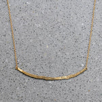 Hand Forged Gold Bar Necklace by brunet