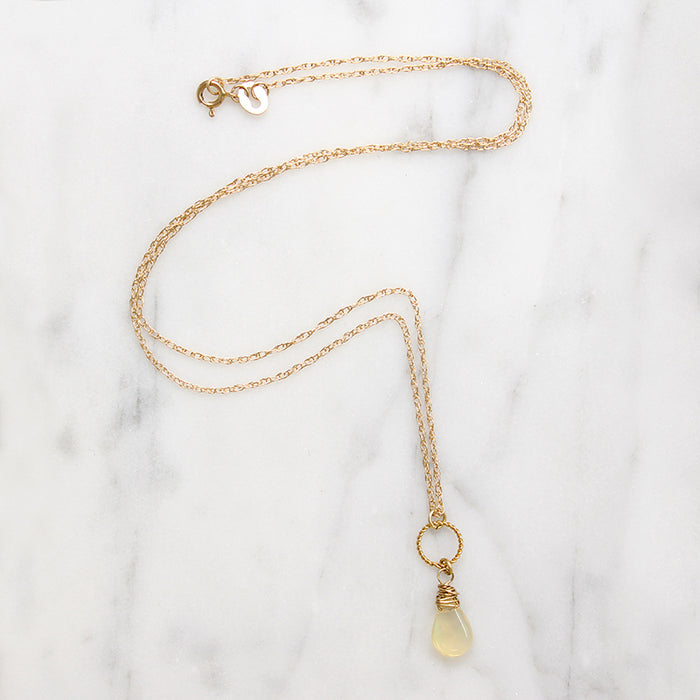 October Opal Teardrop Necklace by brunet