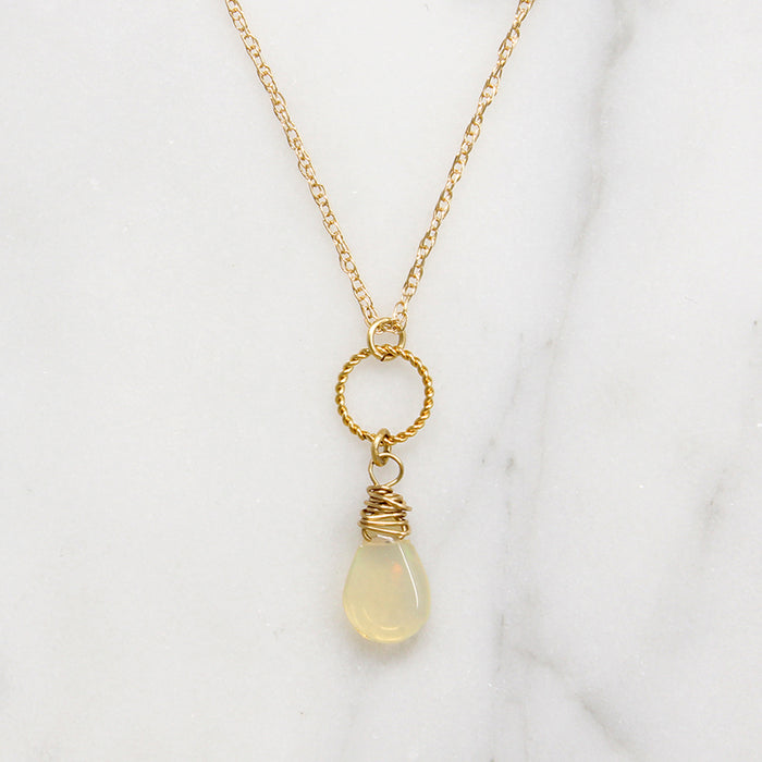 October Opal Teardrop Necklace by brunet