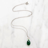 Emerald Beads on 14k White Gold Necklace by brunet