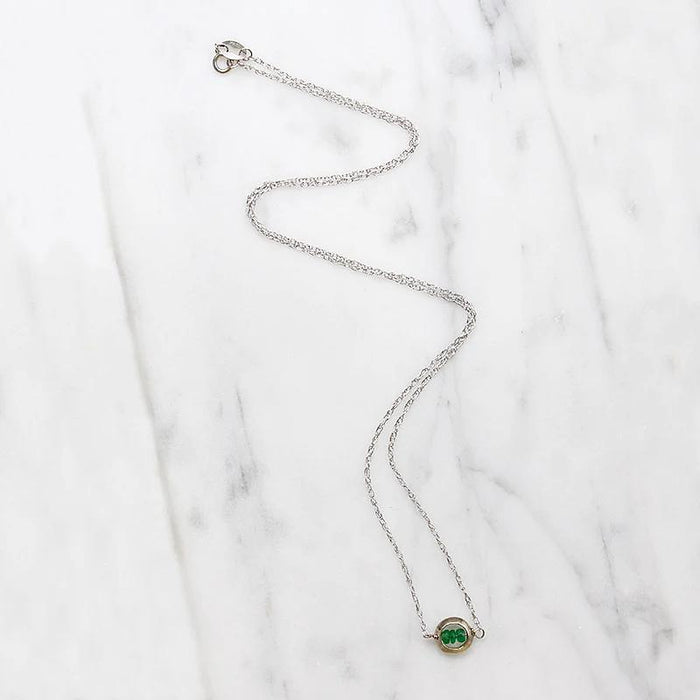 Verdant Emerald in White Gold "O" Necklace by brunet