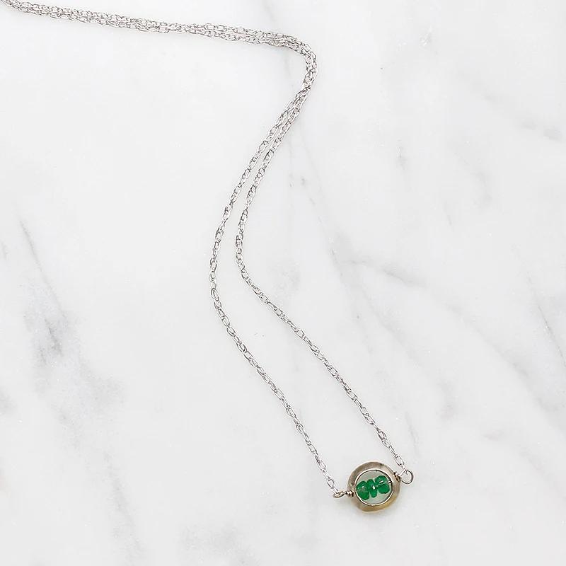 Verdant Emerald in White Gold "O" Necklace by brunet