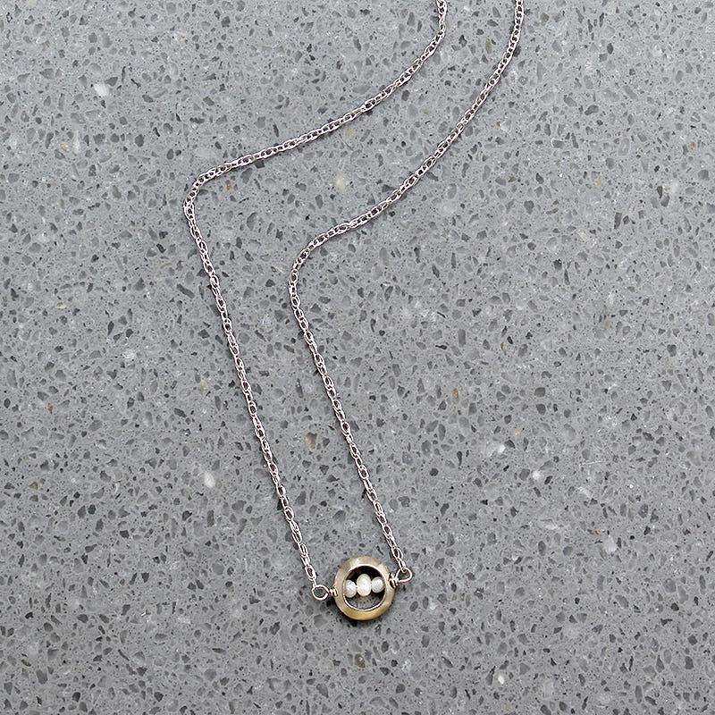 Petite Pearls in White Gold "O" Necklace by brunet