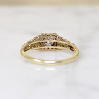 Two-Tone Floral Engagement Ring with Old Euro Cut Diamond