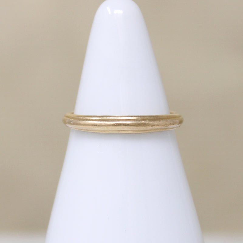 Cutie Ridged 14k Gold Pinky Ring