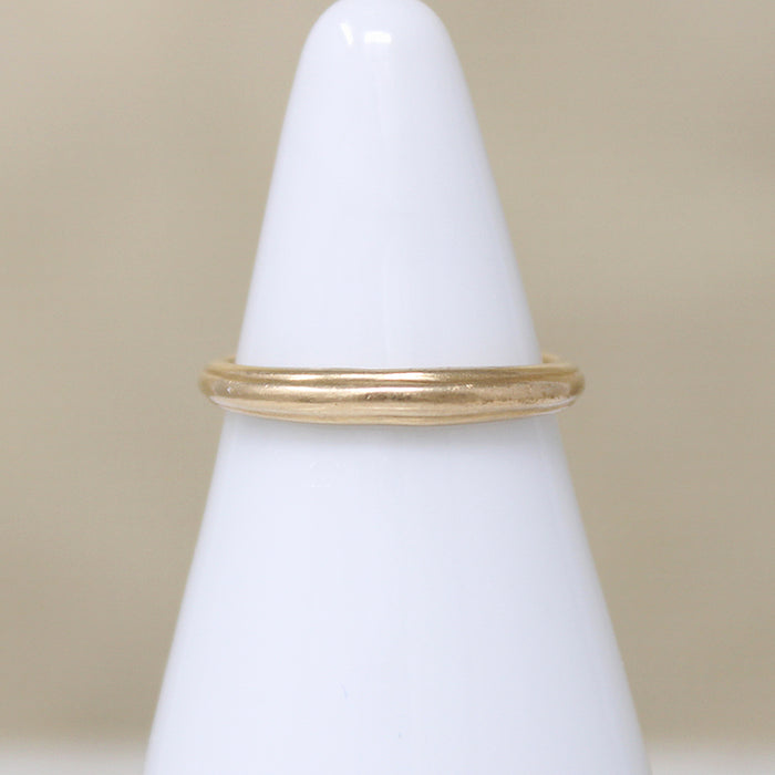 Cutie Ridged 14k Gold Pinky Ring