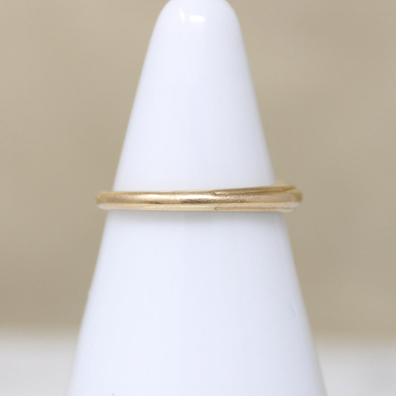 Cutie Ridged 14k Gold Pinky Ring