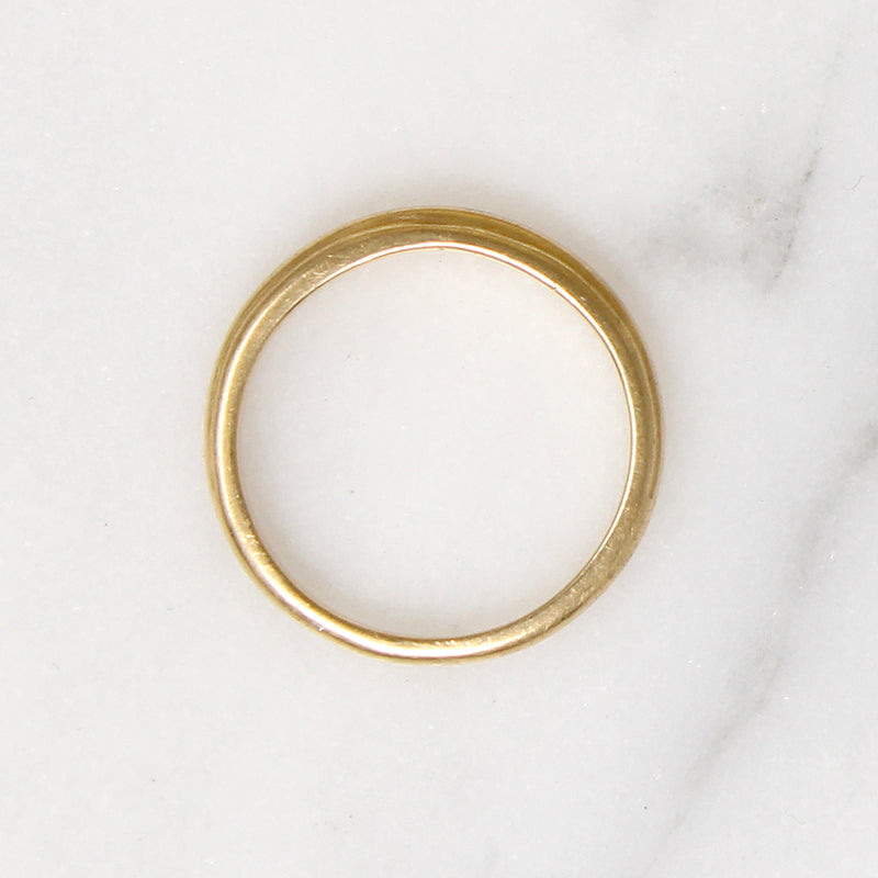 Cutie Ridged 14k Gold Pinky Ring