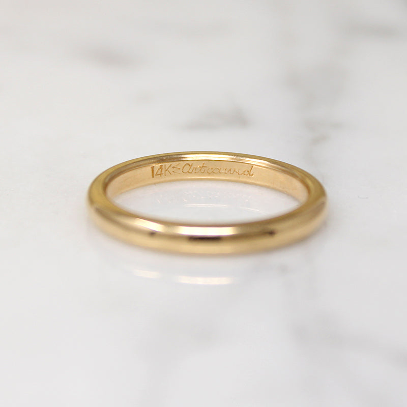 Buttery 14k Gold Half Round Band by Artcarved