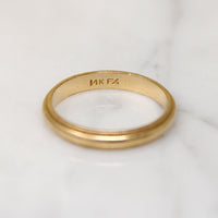 Slim Half Round 14k Gold Band with Milgrain Edge