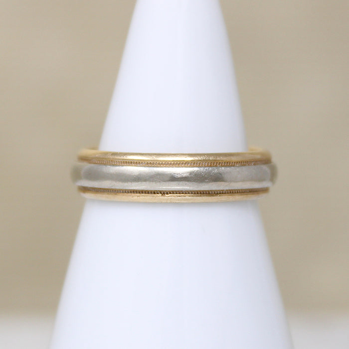 Mid Century Two-Tone Gold Wedding Band