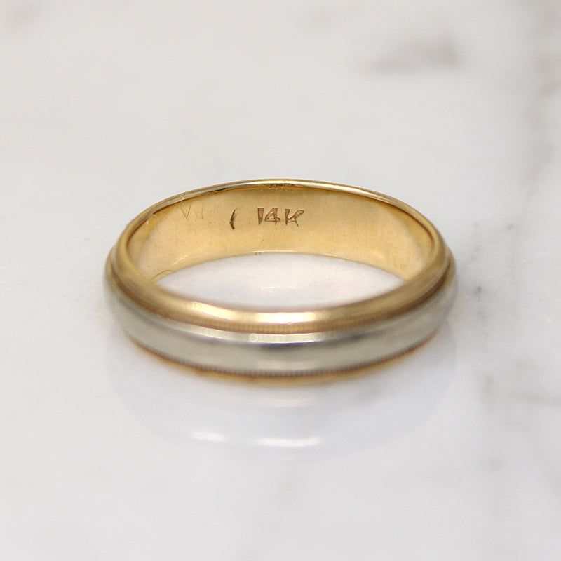 Mid Century Two-Tone Gold Wedding Band