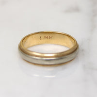 Mid Century Two-Tone Gold Wedding Band