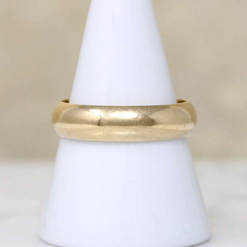 Glowing 14k Gold Half Round Wedding Band Size 10.5