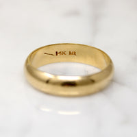 Glowing 14k Gold Half Round Wedding Band Size 10.5