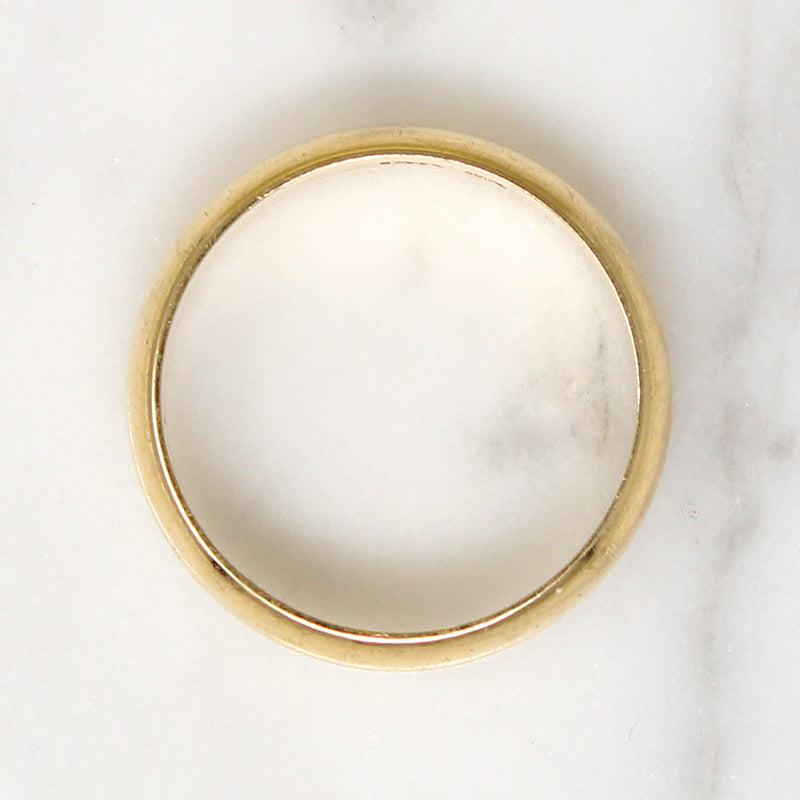 Glowing 14k Gold Half Round Wedding Band Size 10.5