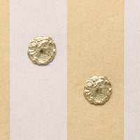 Art Nouveau Motif 14k Gold Stud Earrings