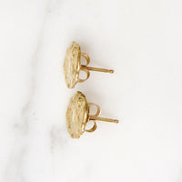 Art Nouveau Motif 14k Gold Stud Earrings