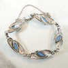 Sterling Filigree & Blue Glass Cats Eye Bracelet