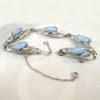 Sterling Filigree & Blue Glass Cats Eye Bracelet