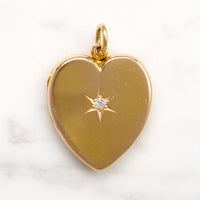 Shreve & Co. Rosy Gold Heart Locket with Old Mine Diamond