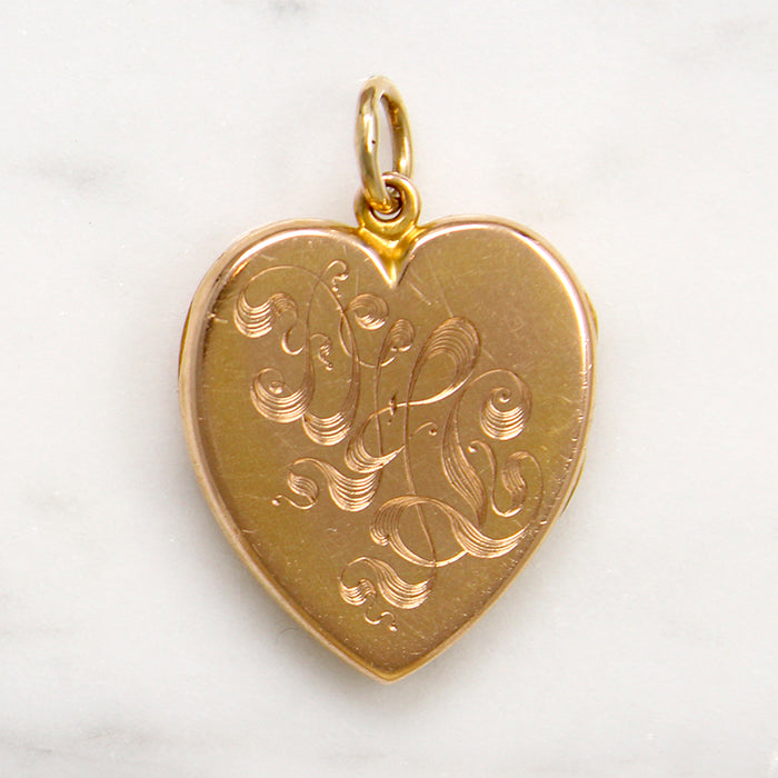 Shreve & Co. Rosy Gold Heart Locket with Old Mine Diamond