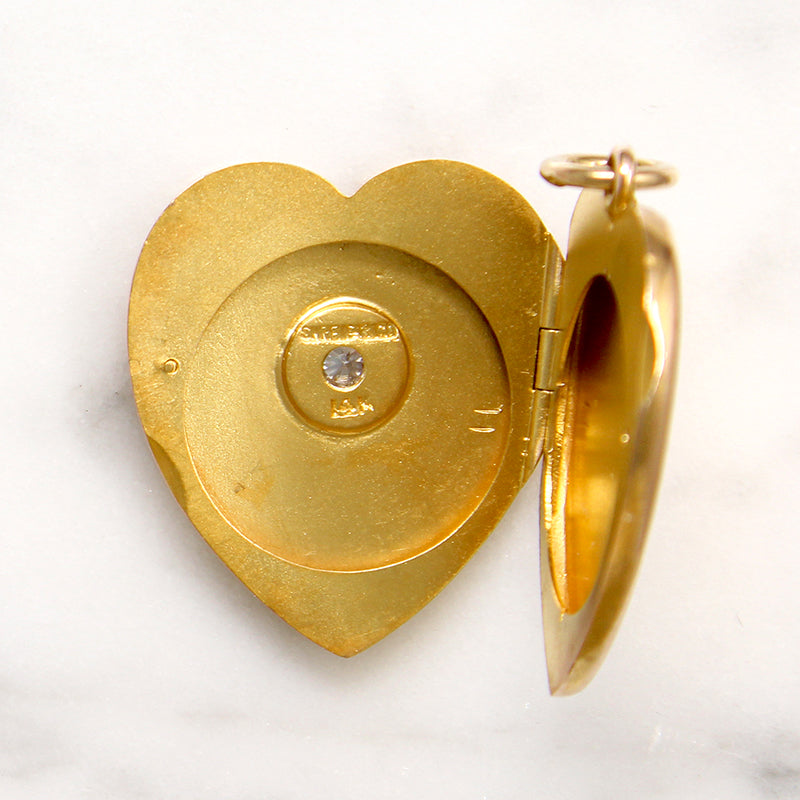 Shreve & Co. Rosy Gold Heart Locket with Old Mine Diamond