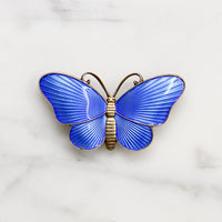 Darling Butterfly Brooch with Blue Enamel Wings