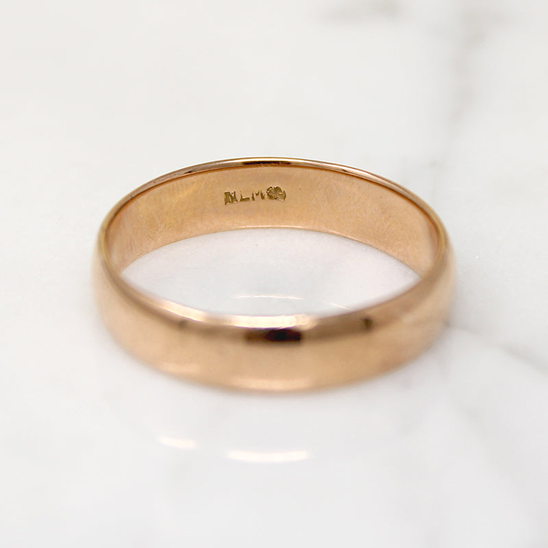 Antique 14k Rosy Gold Size 9.75 Wedding Band