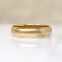 Deco 14k Gold Band with Stepped Edge Size 11.25