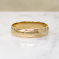 Deco 14k Gold Band with Stepped Edge Size 11.25
