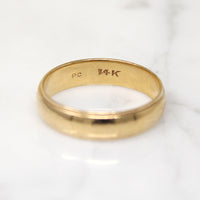 Deco 14k Gold Band with Stepped Edge Size 11.25
